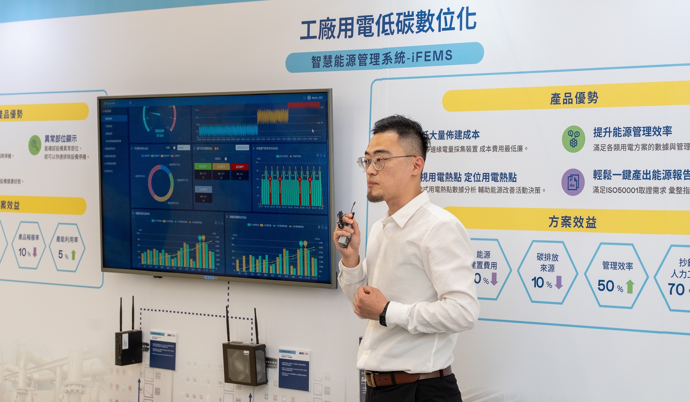 以协助企业布局智能制造见长的beats365数位，今年展出智能管理系统，已导入多元产业应用，能有效降低人力、提升管理效率